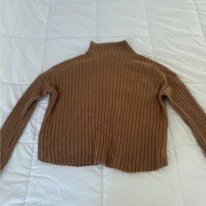 GAP Brown Ribbed Turtleneck Sweater